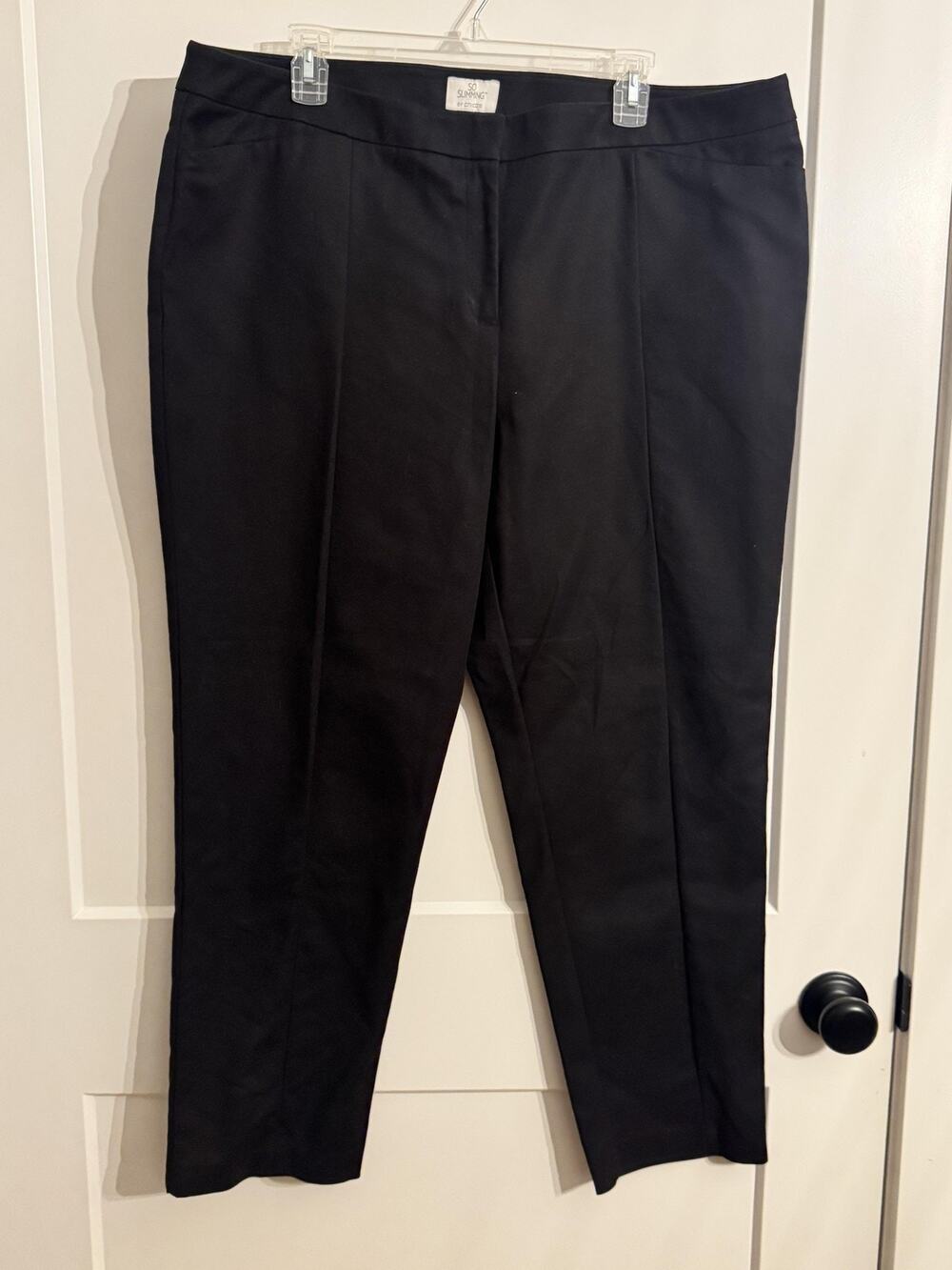 Chico's Dress Pants Sz 3.5 Black So Slimming Straight Leg Stretch Work Office